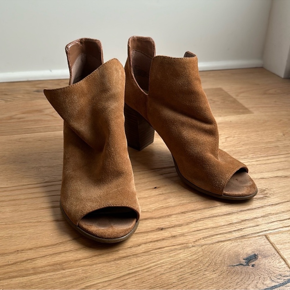 Steve Madden Faux Suede Peeptoe Booties